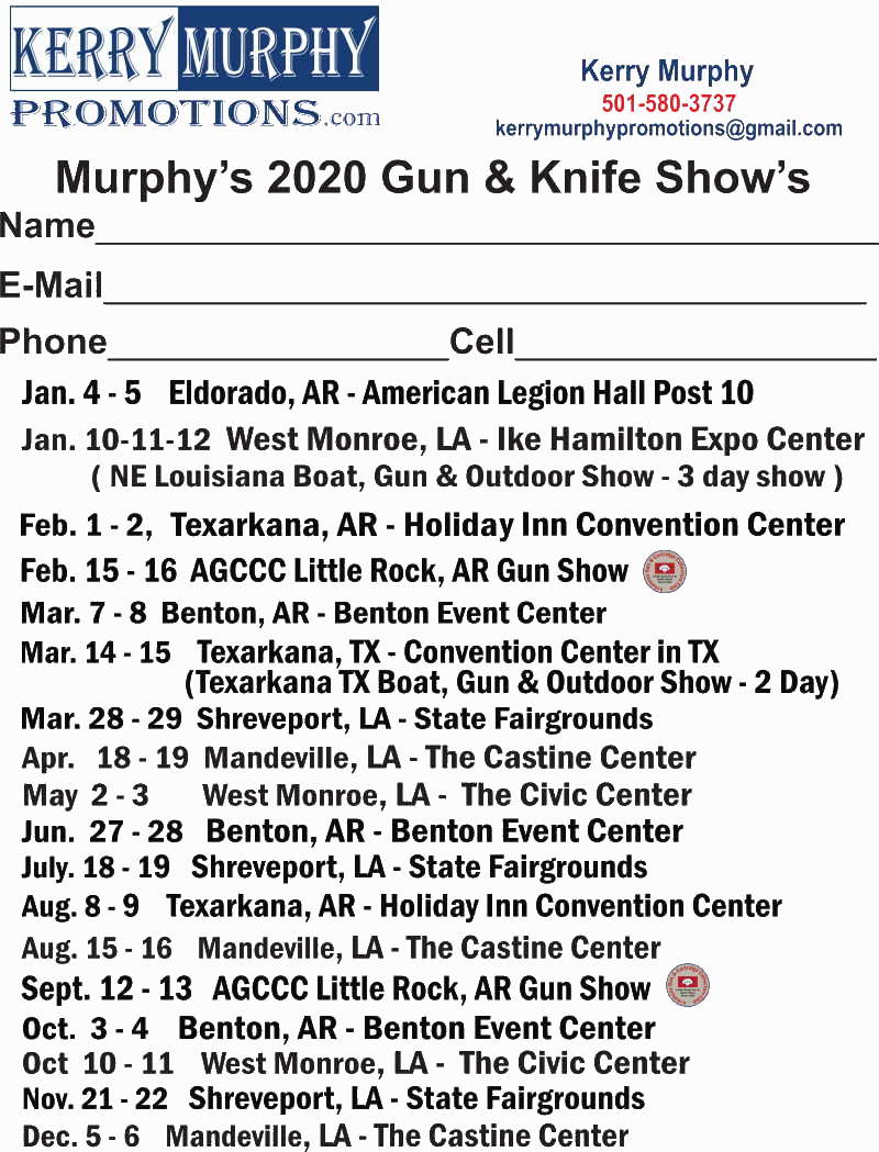 Kerry Murphy Promotions Gun Shows in Arkansas